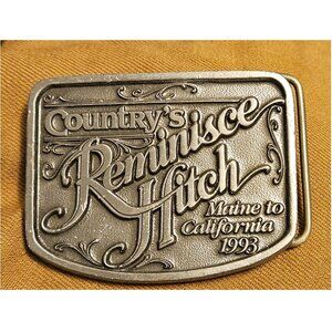 Country's Reminisce Hitch Maine to California 1993 Vintage Pewter Belt Buckle